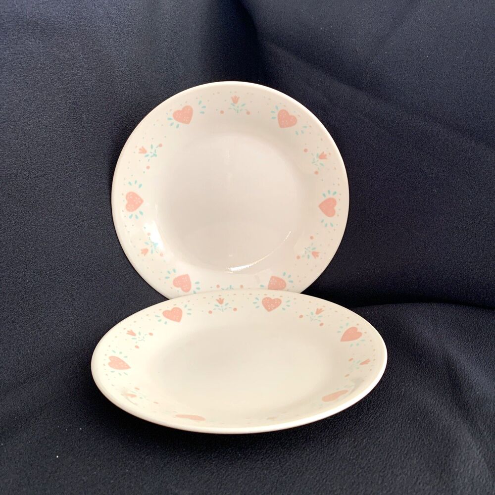 Vintage Corelle Forever Yours Bread Dessert Plate 6.75" (2) Cottage Heart Granny